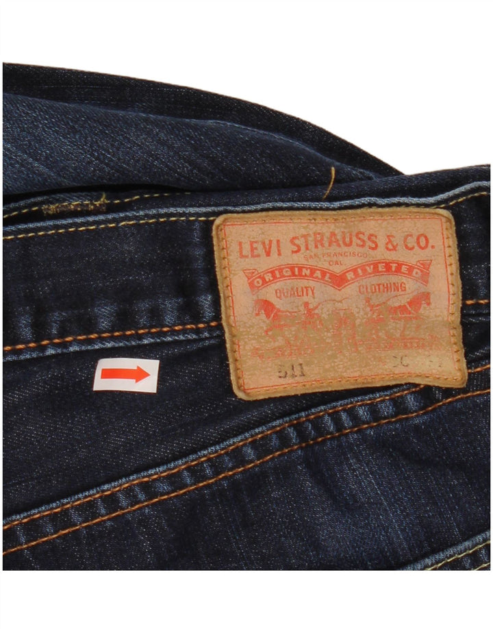 LEVI'S Mens 511 Slim Jeans W32 L30 Navy Blue Cotton