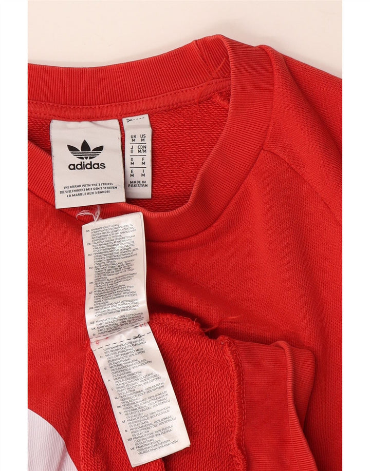 Adidas Mens Graphic Sweatshirt Jumper Medium Red Cotton