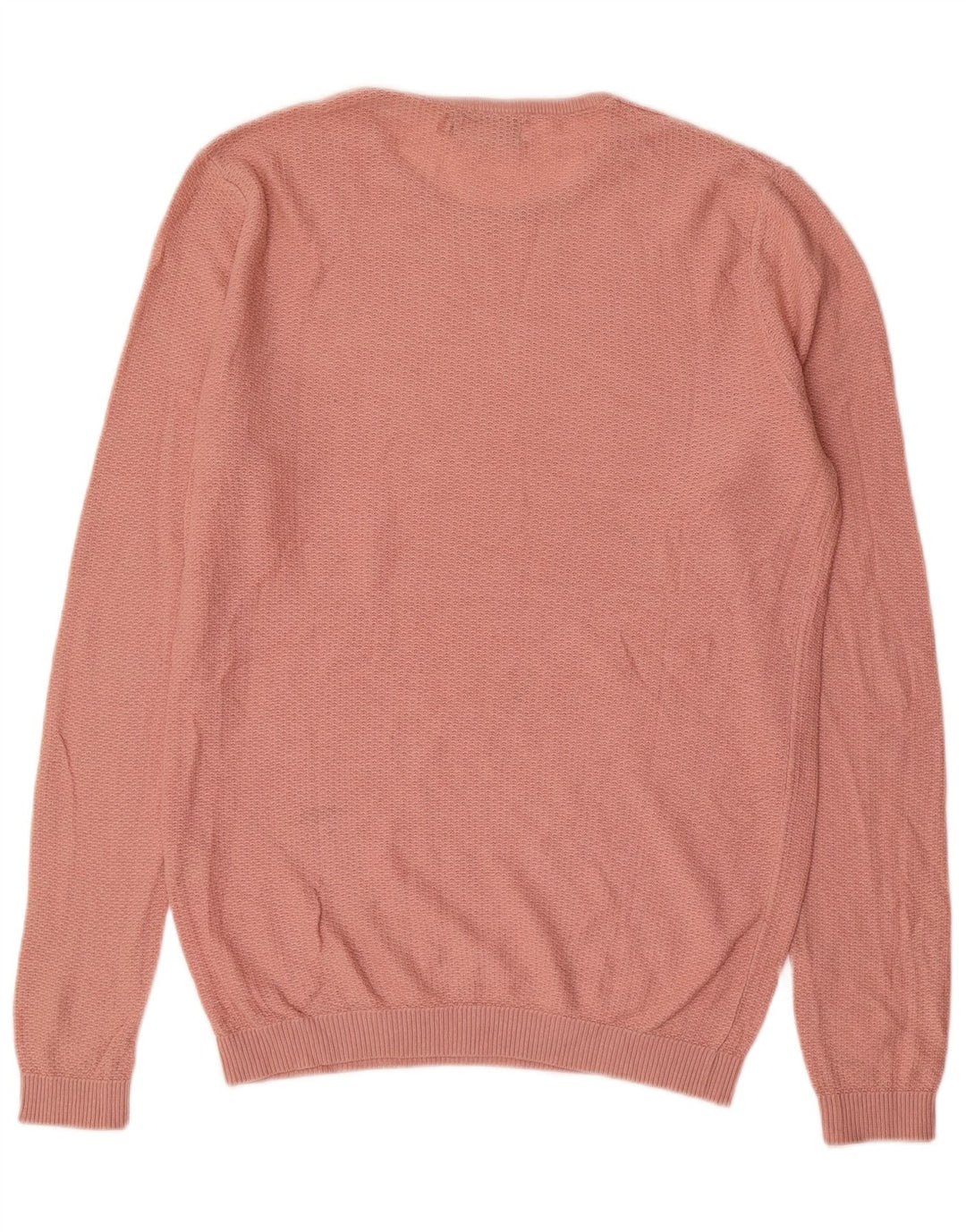Zara Mens Crew Neck Jumper Sweater Medium Pink Acrylic