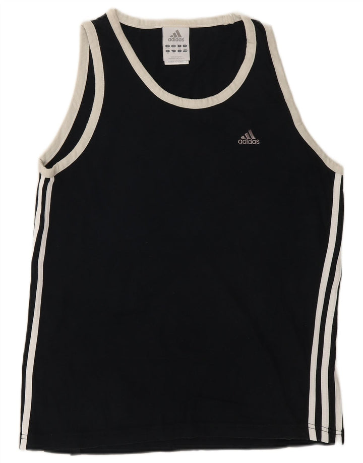 ADIDAS Mens Vest Top UK 34/36 Small Black Cotton