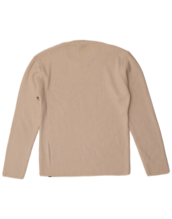 Guess Womens Crew Neck Jumper Sweater UK 18 XL Off White Merino Wool