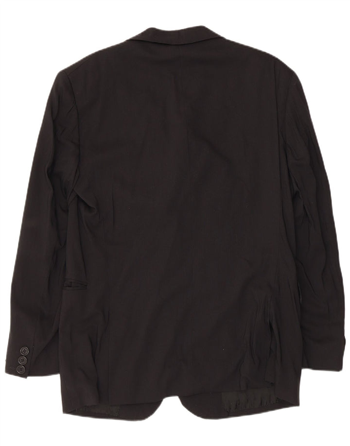 BIKKEMBERGS Mens 2 Button Blazer Jacket IT 50 Large Black Viscose