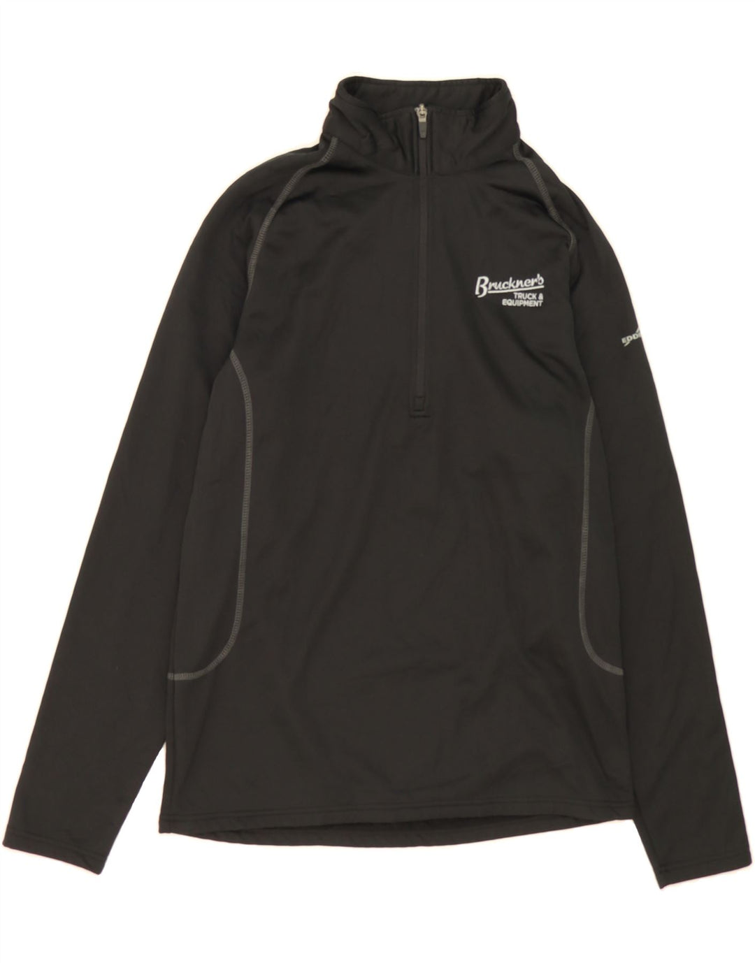 EDDIE BAUER Mens Graphic Zip Neck Pullover Tracksuit Top Medium Black Vintage Eddie Bauer and Second-Hand Eddie Bauer from Messina Hembry 