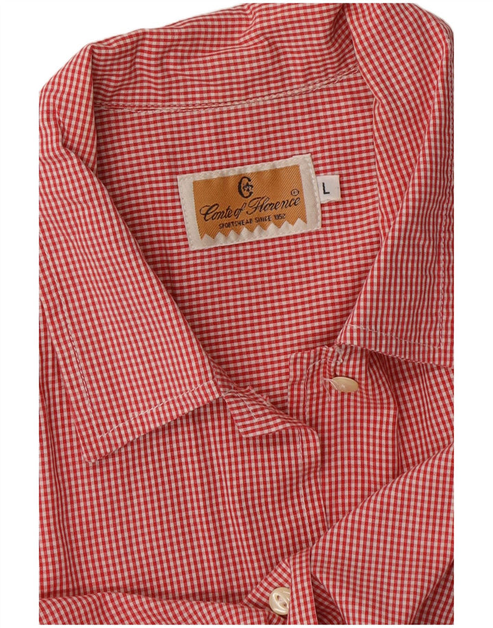 CONTE OF FLORENCE Womens Sleeveless Shirt UK 14 Large Red Gingham Vintage Conte of Florence and Second-Hand Conte of Florence from Messina Hembry 