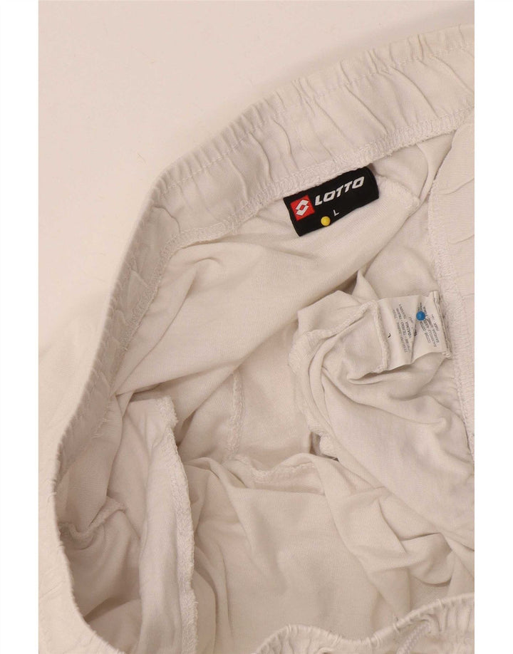 Lotto Mens Sport Shorts Large White Cotton