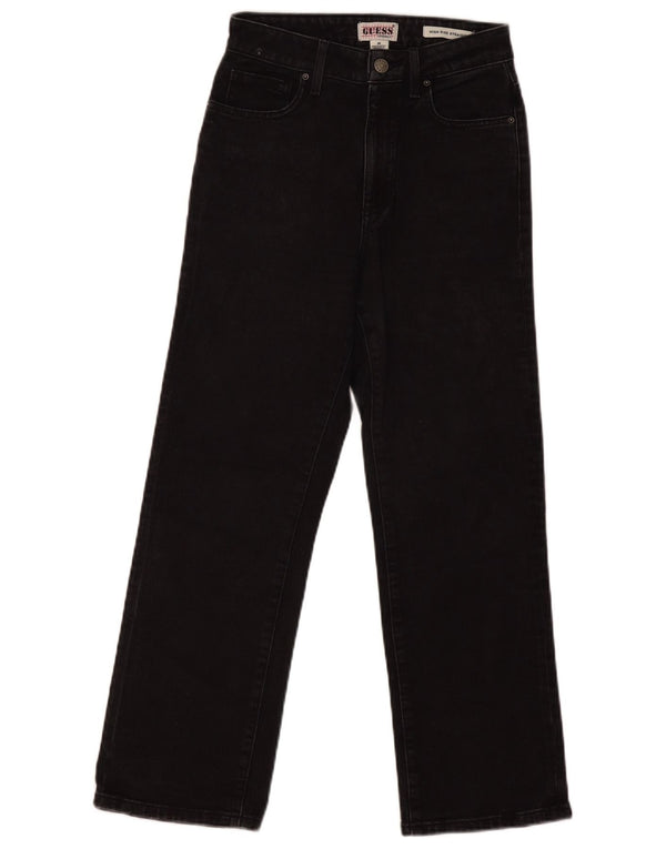 GUESS Womens High Rise Straight Jeans W26 L26 Black