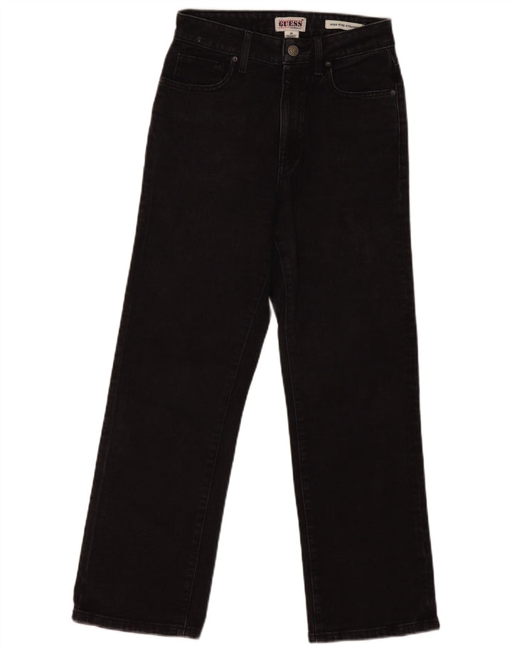 GUESS Womens High Rise Straight Jeans W26 L26 Black