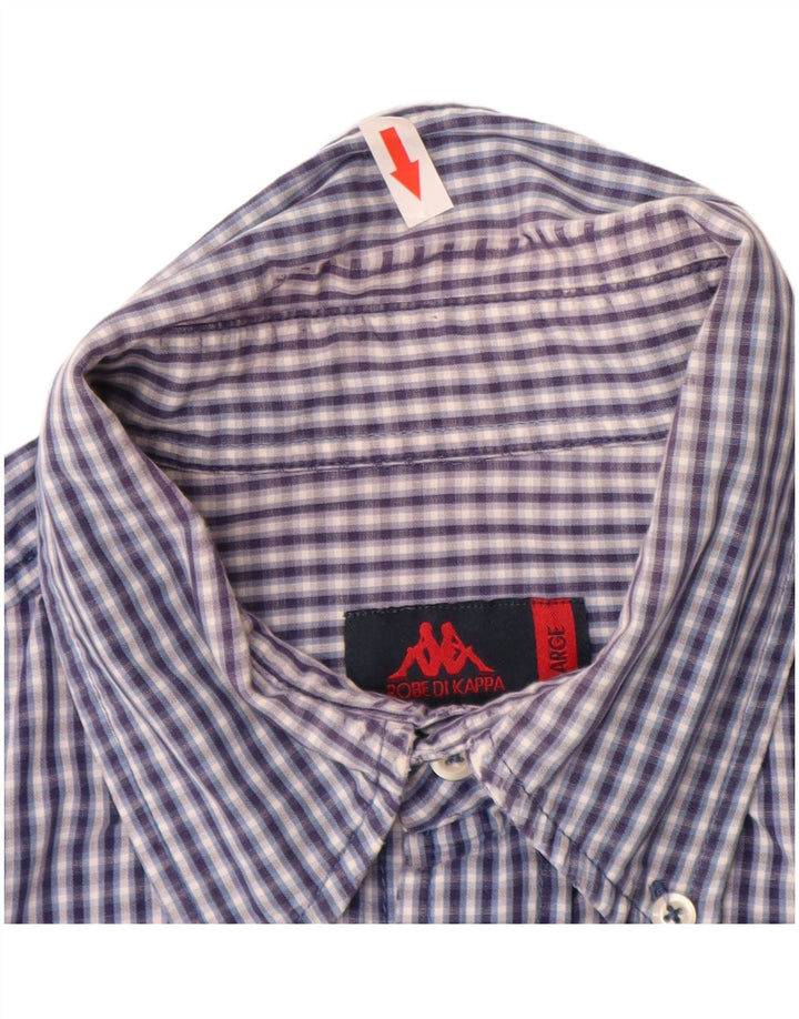 KAPPA Mens Shirt Large Blue Check Cotton