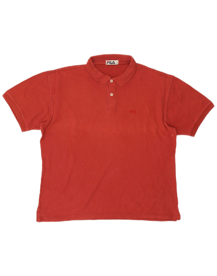 FILA Mens Polo Shirt Medium Red Cotton