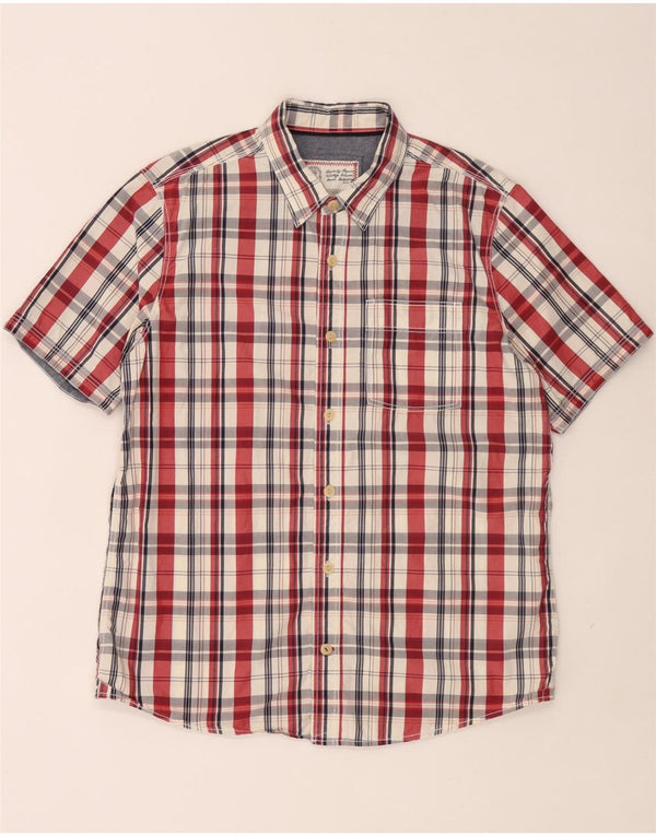 Fat Face Mens Short Sleeve Shirt Large Multicoloured Check Cotton