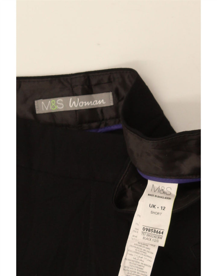 MARKS & SPENCER Womens Cropped Trousers UK 12 Medium W32 L27 Black