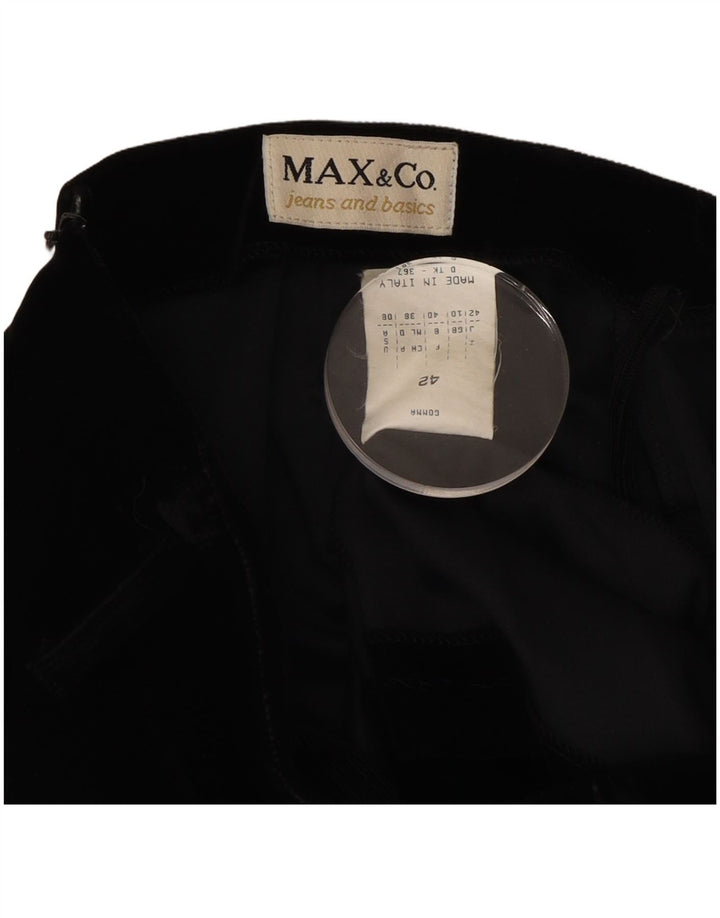 MAX & CO. Womens Corduroy Skirt UK 10 Small W27  Black Acrylic