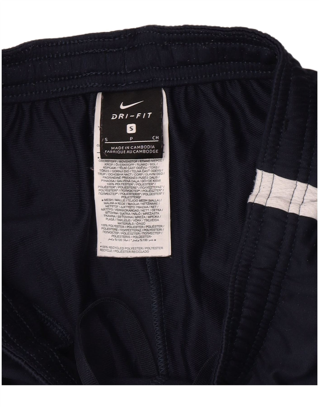 Nike Mens Dri Fit Tracksuit Trousers Small  Navy Blue Colourblock Polyester