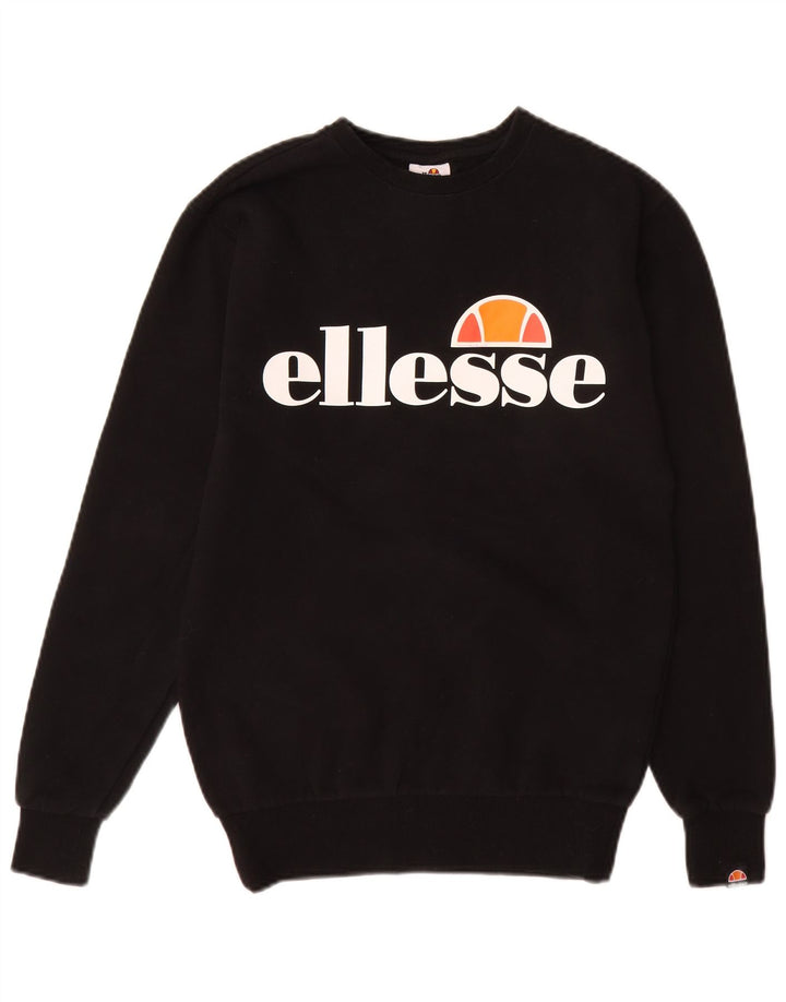 Ellesse Mens Graphic Sweatshirt Jumper XS Black Cotton