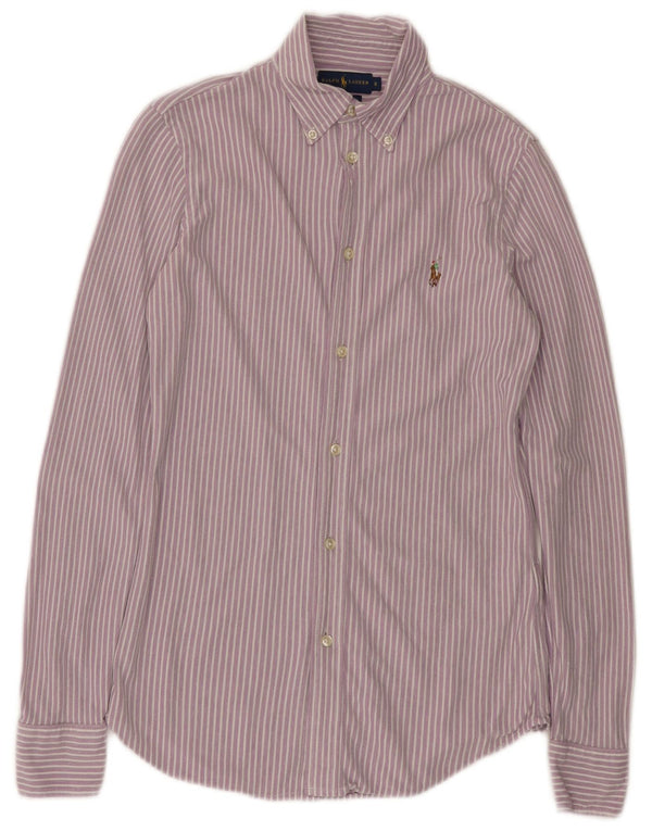 Ralph Lauren Mens Knit Oxford Shirt Small Purple Pinstripe Cotton