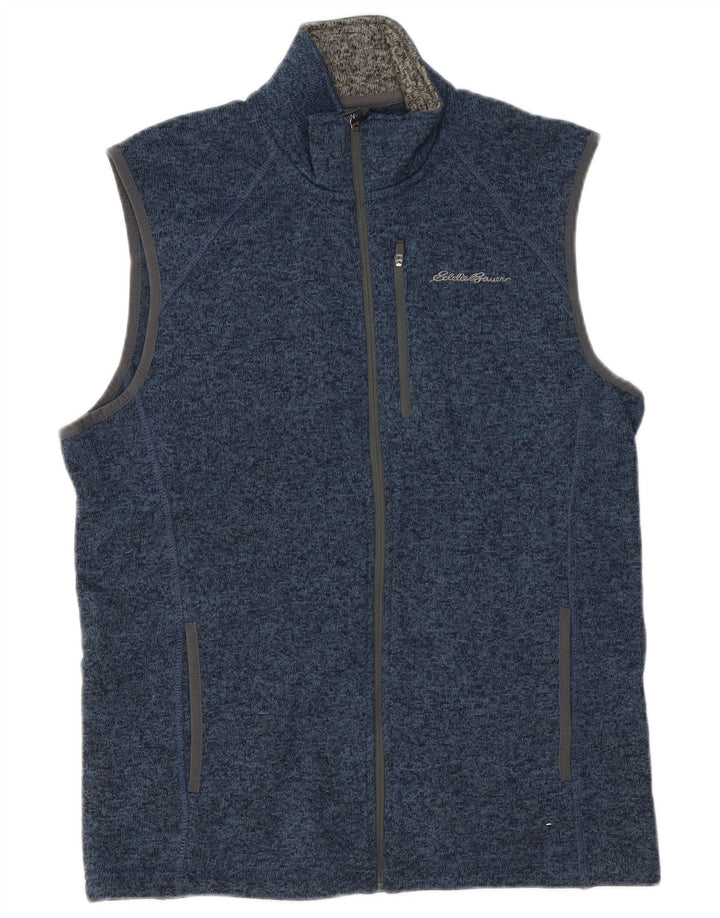 EDDIE BAUER Mens Sleeveless Tracksuit Top Jacket Medium Blue Flecked