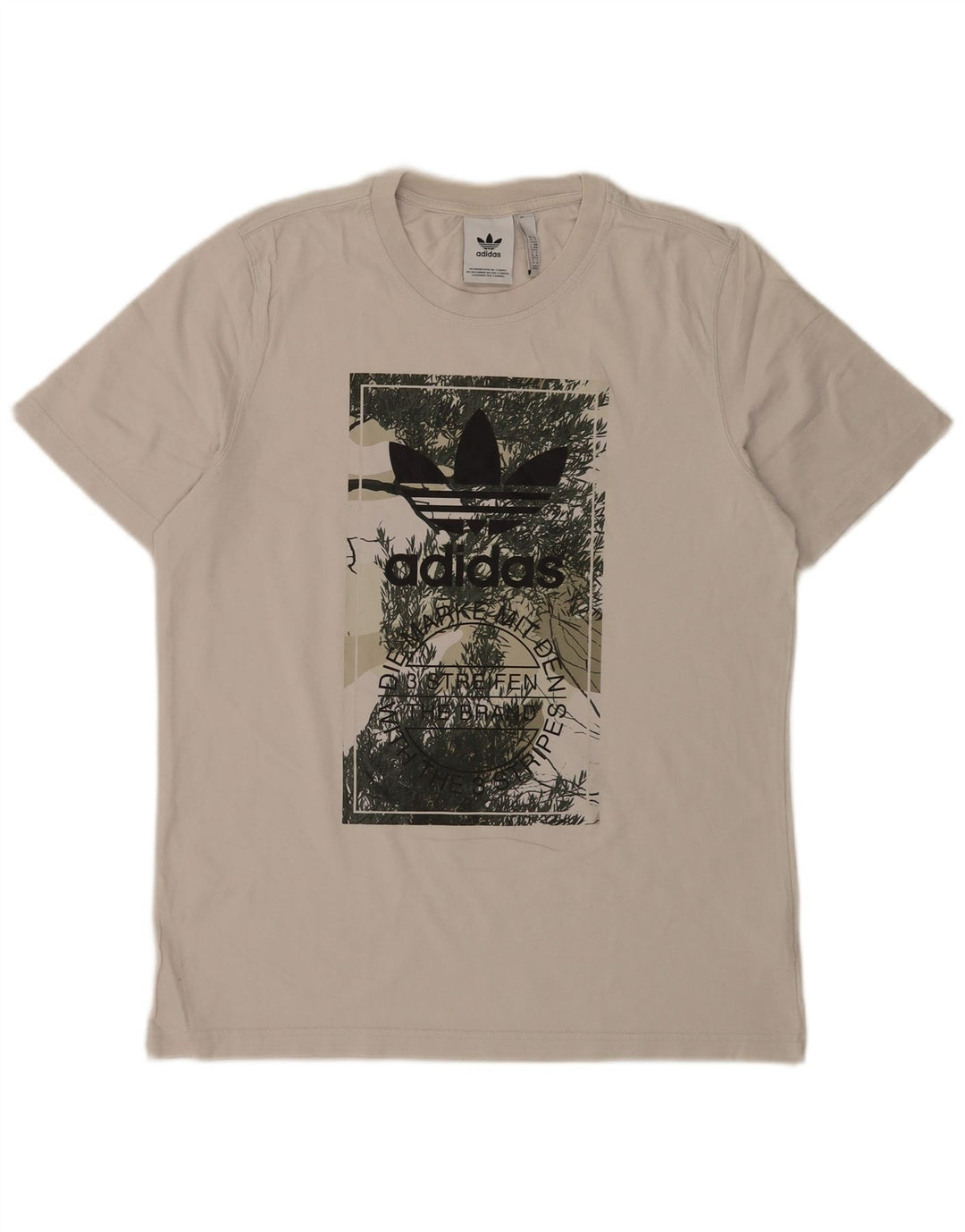 Adidas Mens Graphic T-Shirt Top Medium White Cotton