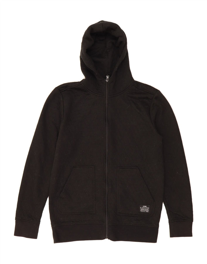 JACK & JONES Mens Zip Hoodie Sweater Medium Black Polyester Vintage Jack & Jones and Second-Hand Jack & Jones from Messina Hembry 