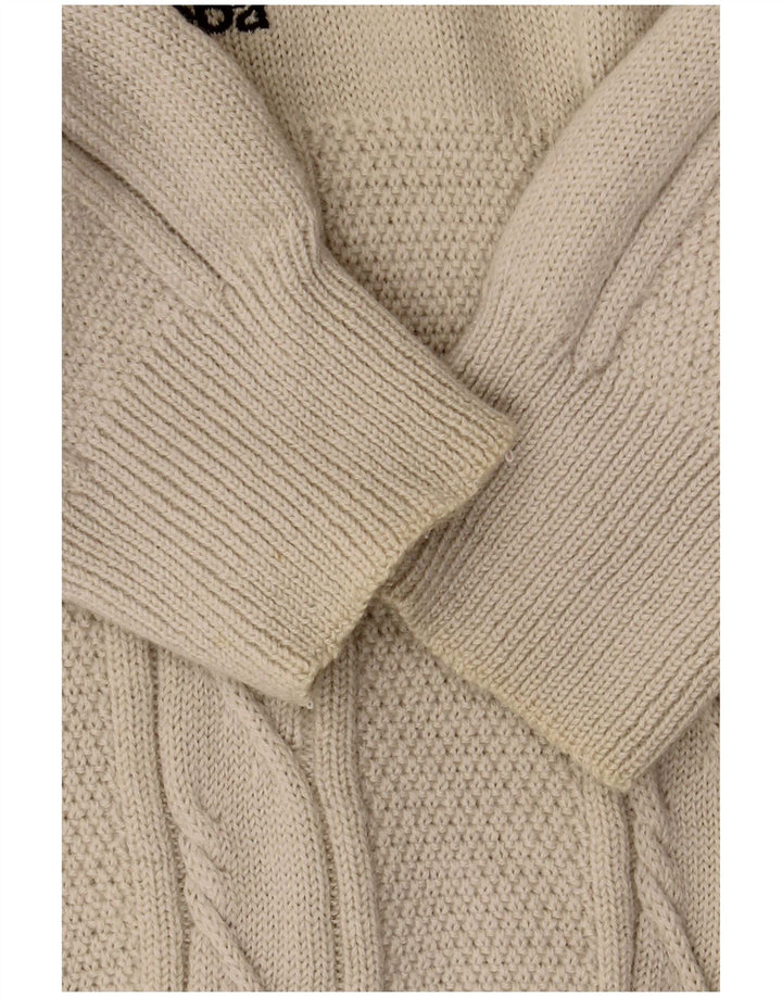 KAPPA Mens Graphic Crew Neck Jumper Sweater Large Beige