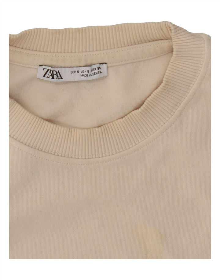 ZARA Mens T-Shirt Top Small Beige Cotton Vintage Zara and Second-Hand Zara from Messina Hembry 