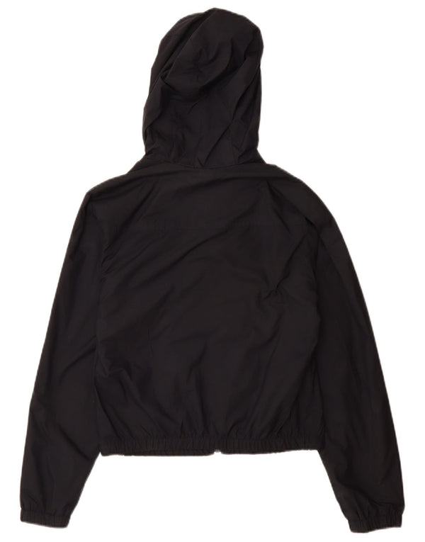 Hollister Womens Hooded Rain Jacket UK 6 XS Black Polyester