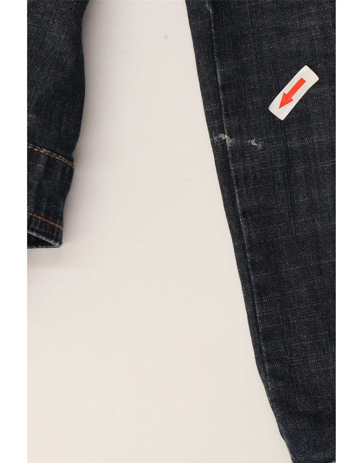 Guess Womens Denim Jacket UK 8 Small Navy Blue Cotton