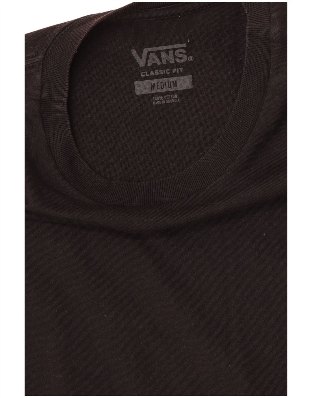 VANS Mens Classic Fit T-Shirt Top Medium Black Cotton