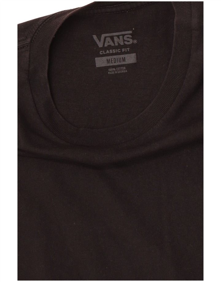 VANS Mens Classic Fit T-Shirt Top Medium Black Cotton