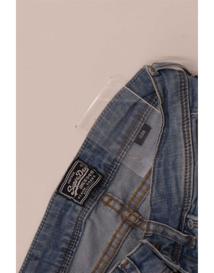 Superdry Womens Distressed Denim Shorts W26 Small Blue