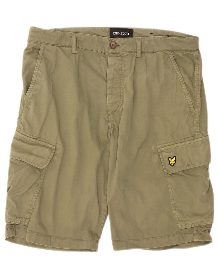 Lyle & Scott Mens Cargo Shorts W33 Medium Khaki Cotton