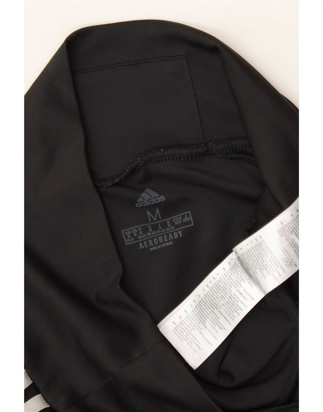 ADIDAS Womens Aeroready Leggings UK 12/14 Medium  Black Polyester Vintage Adidas and Second-Hand Adidas from Messina Hembry 