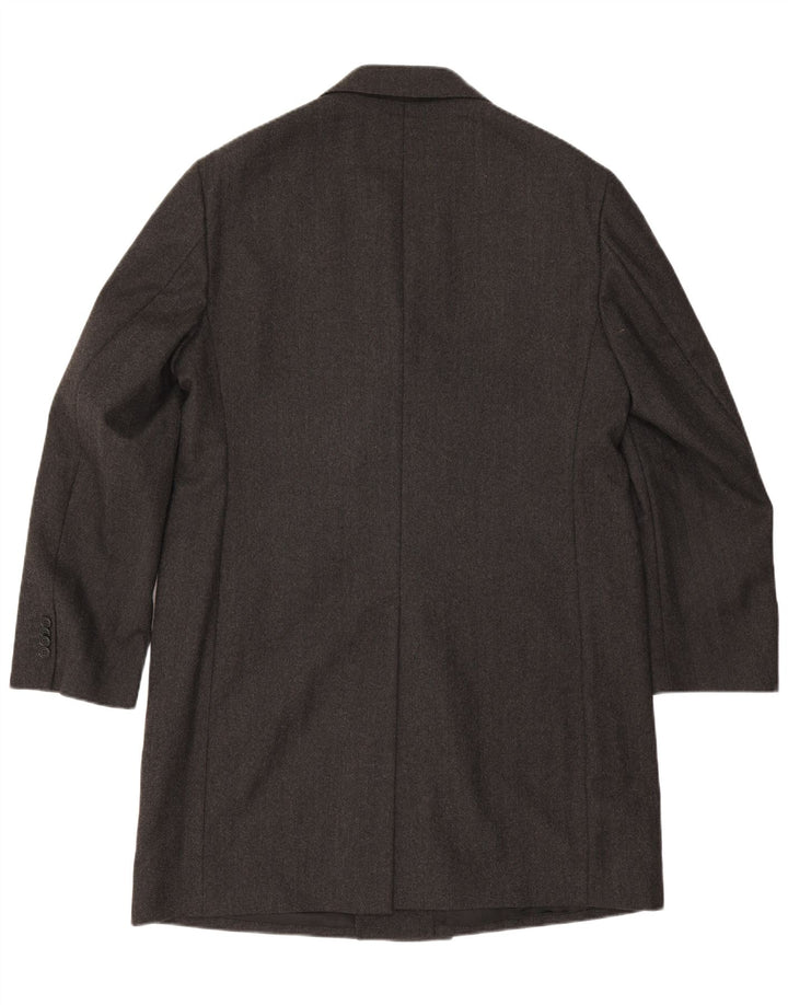 Ader Mens Double Breasted Overcoat IT 54 2XL Grey Wool