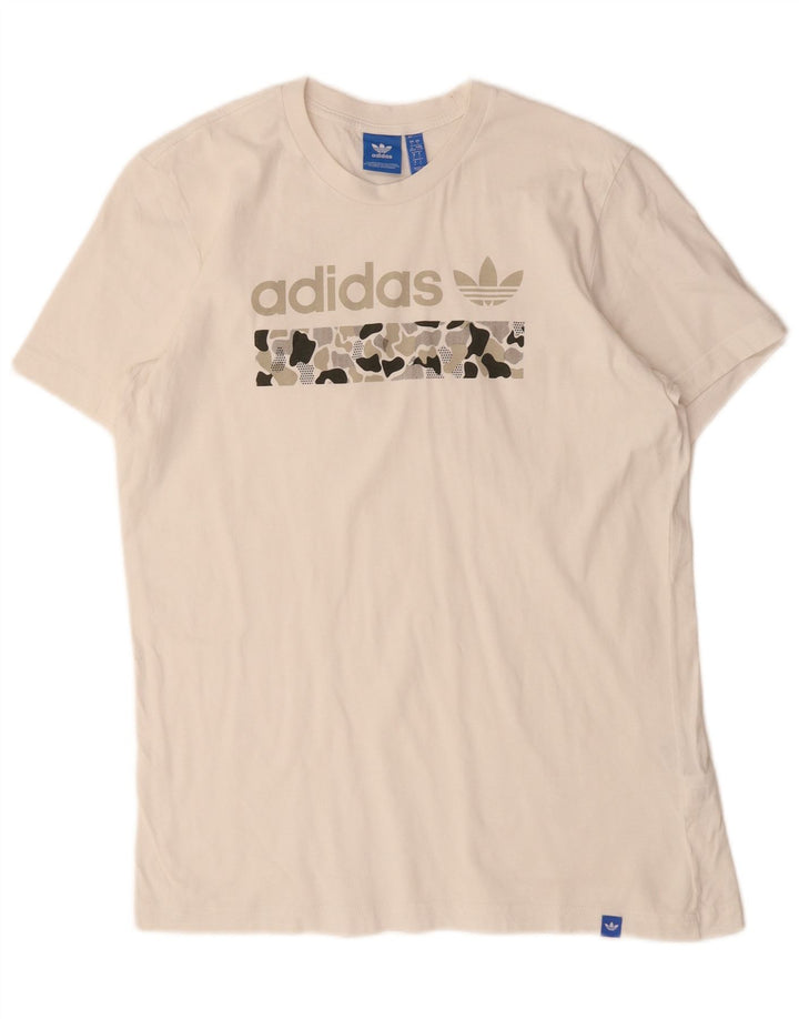 Adidas Mens Graphic T-Shirt Top Large White Cotton