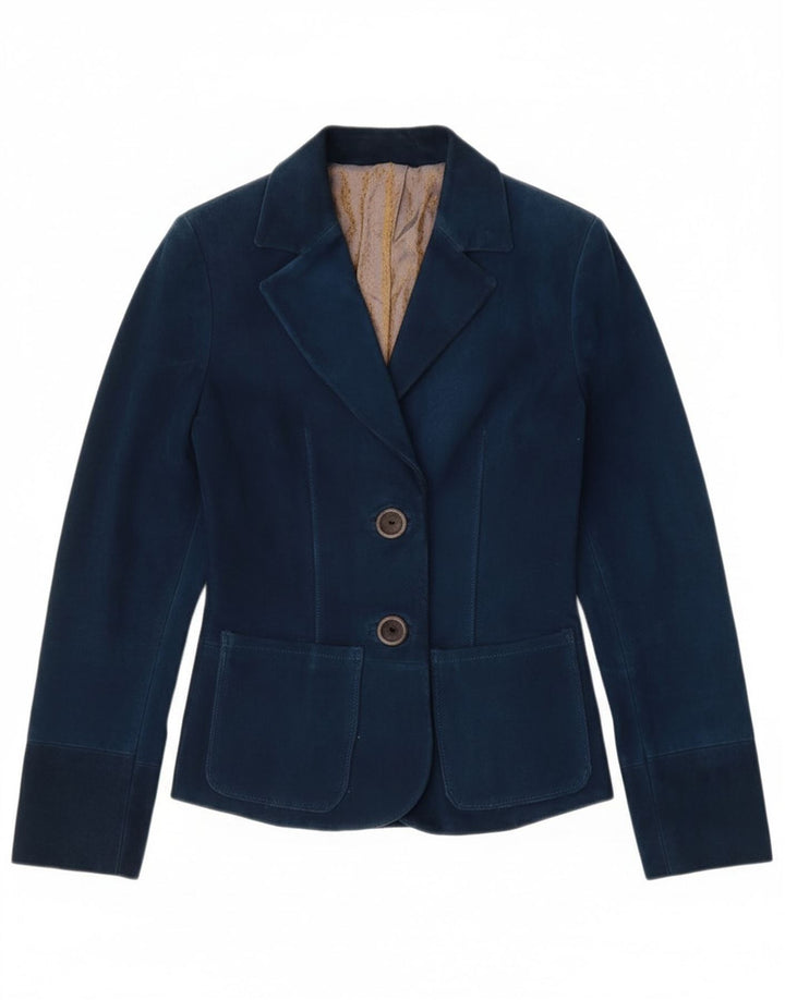 Vintage Womens 2 Button Blazer Jacket UK 4 XS Navy Blue