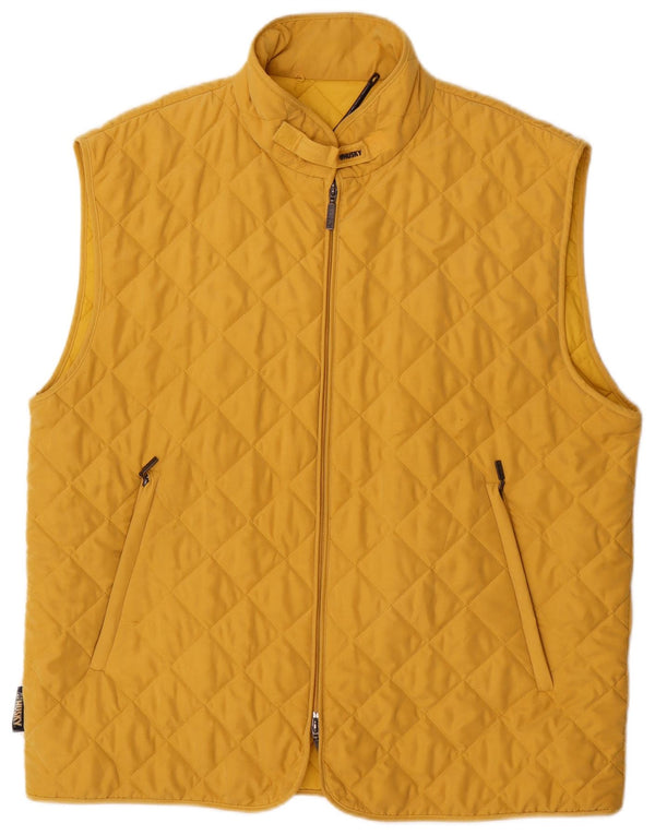 Husky Mens Quilted Gilet UK 40 Large Yellow Polyester