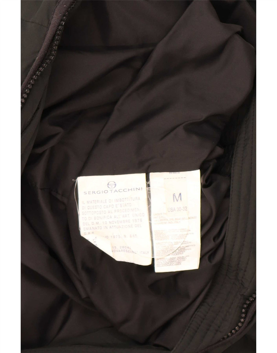 Sergio Tacchini Mens Graphic Padded Jacket UK 38 Medium Black Polyester