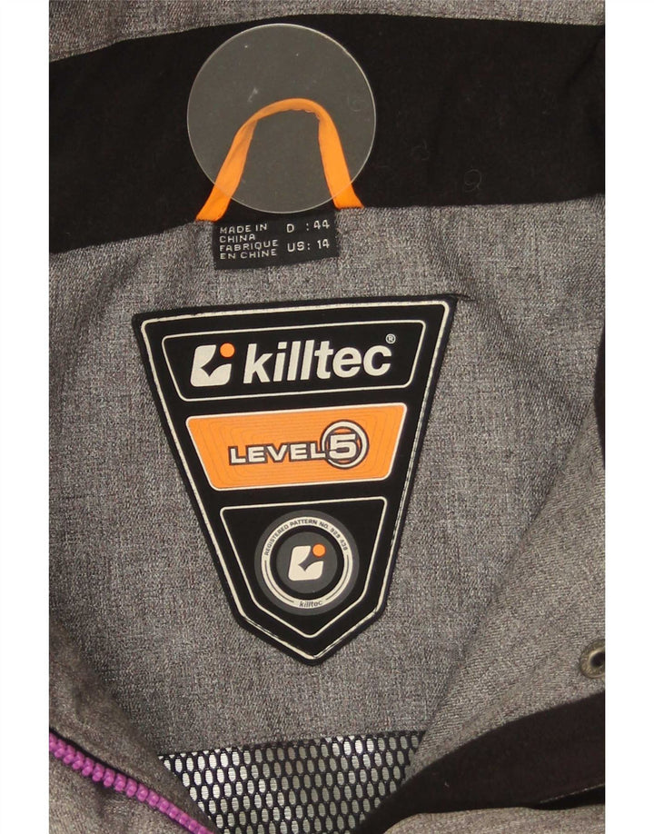 Killtec Womens Hooded Windbreaker Jacket IT 44 Medium Grey Colourblock