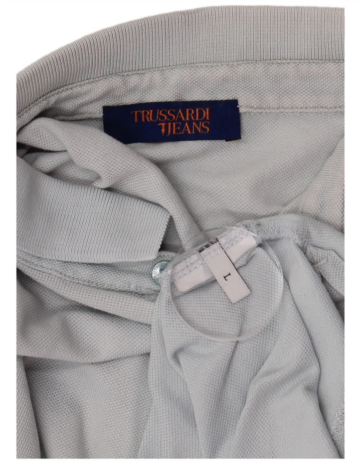 Trussardi Jeans Mens Polo Shirt Large Blue