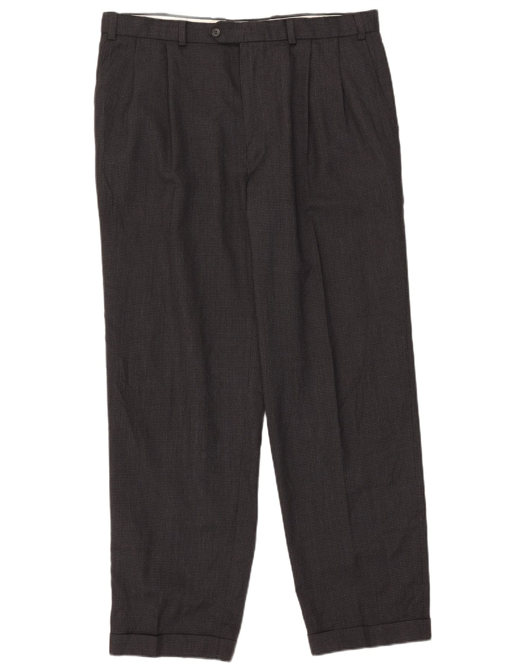 Marks & Spencer Mens Pegged Suit Trousers W38 L31 Grey Houndstooth