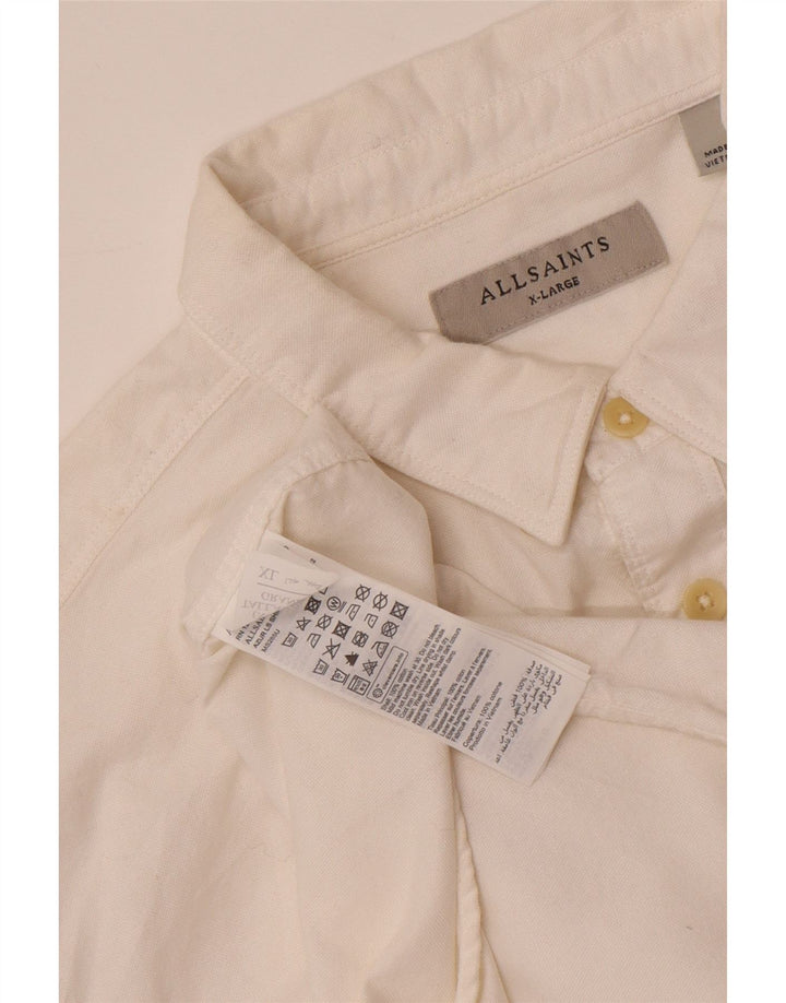 ALL SAINTS Mens Shirt XL White Cotton