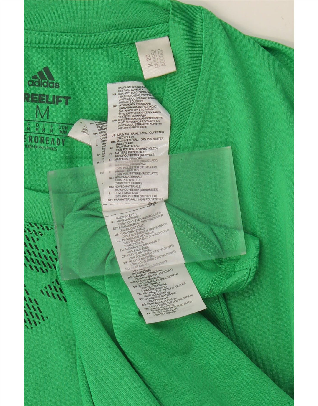 ADIDAS Mens Aeroready Graphic T-Shirt Top Medium Green Polyester Vintage Adidas and Second-Hand Adidas from Messina Hembry 