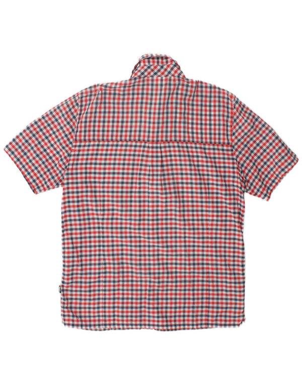 The North Face Mens Short Sleeve Shirt Medium Red Check Cotton