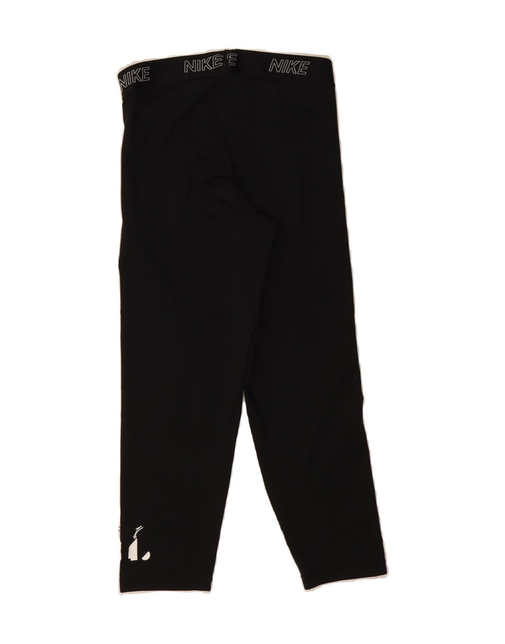 NIKE Womens Capri Graphic Leggings Medium W28 L22 Black Polyester Vintage Nike and Second-Hand Nike from Messina Hembry 
