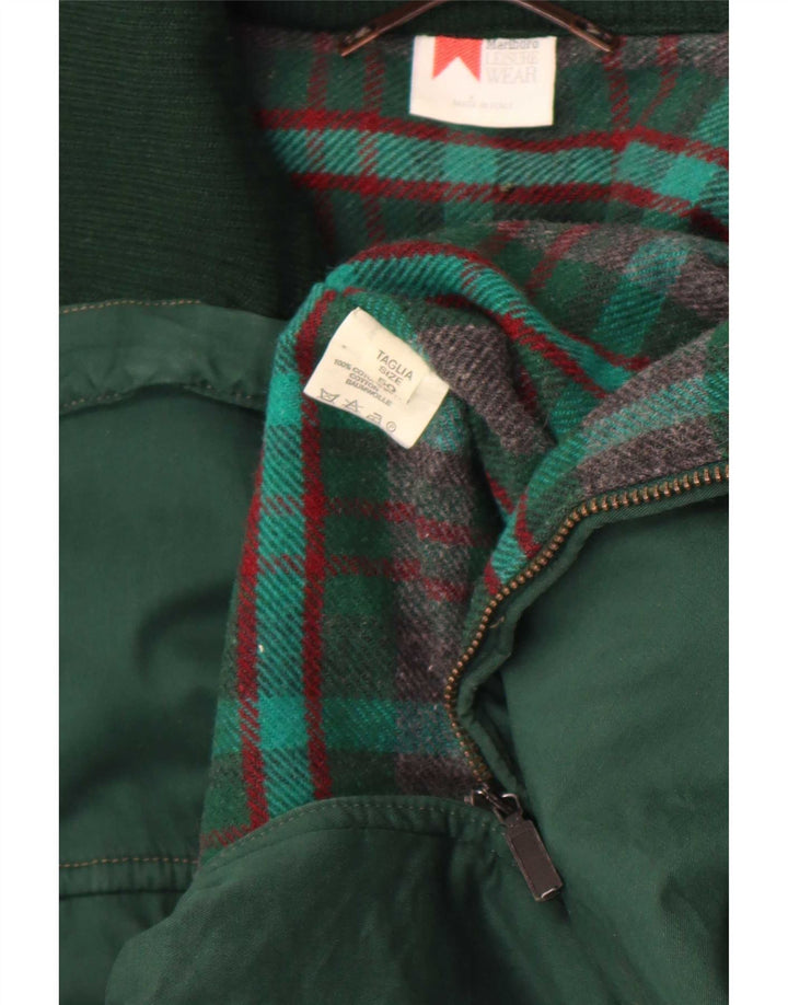 Marlboro Mens Bomber Jacket IT 50 Large Green Colourblock Cotton
