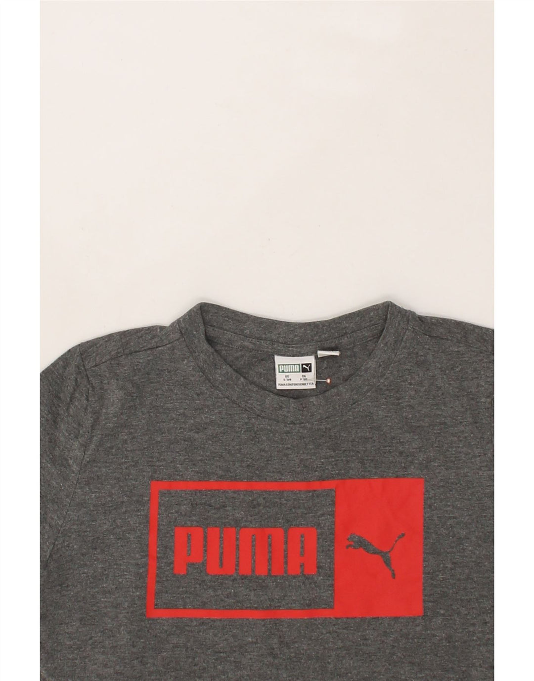 PUMA Boys Graphic T-Shirt Top 7-8 Years Small  Grey Vintage Puma and Second-Hand Puma from Messina Hembry 