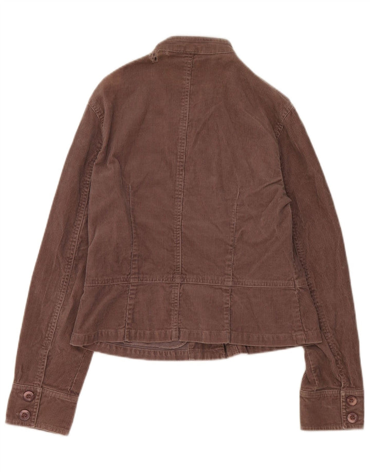 Monsoon Womens Crop Corduroy Jacket UK 12 Medium  Brown Cotton
