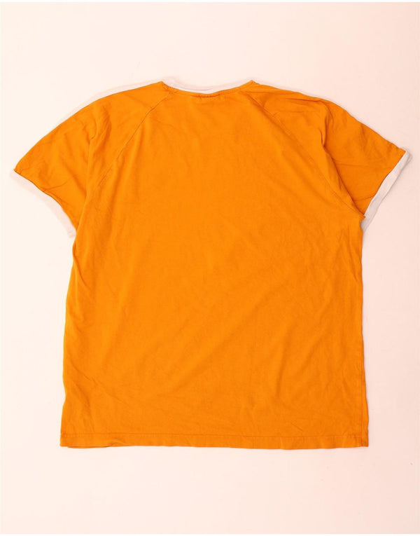 Adidas Mens T-Shirt Top 2XL Orange Cotton