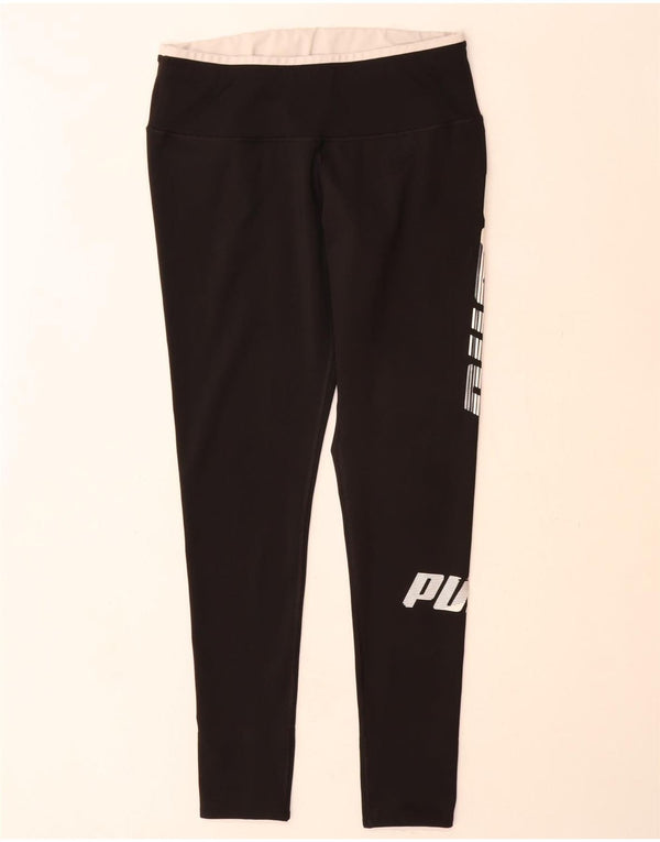 Puma Womens Graphic Leggings UK 18 XL Black Polyester