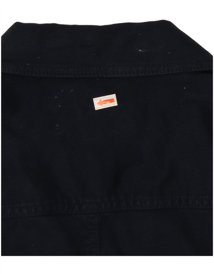 LAURA ASHLEY Womens 2 Button Blazer Jacket UK 12 Medium  Navy Blue Cotton