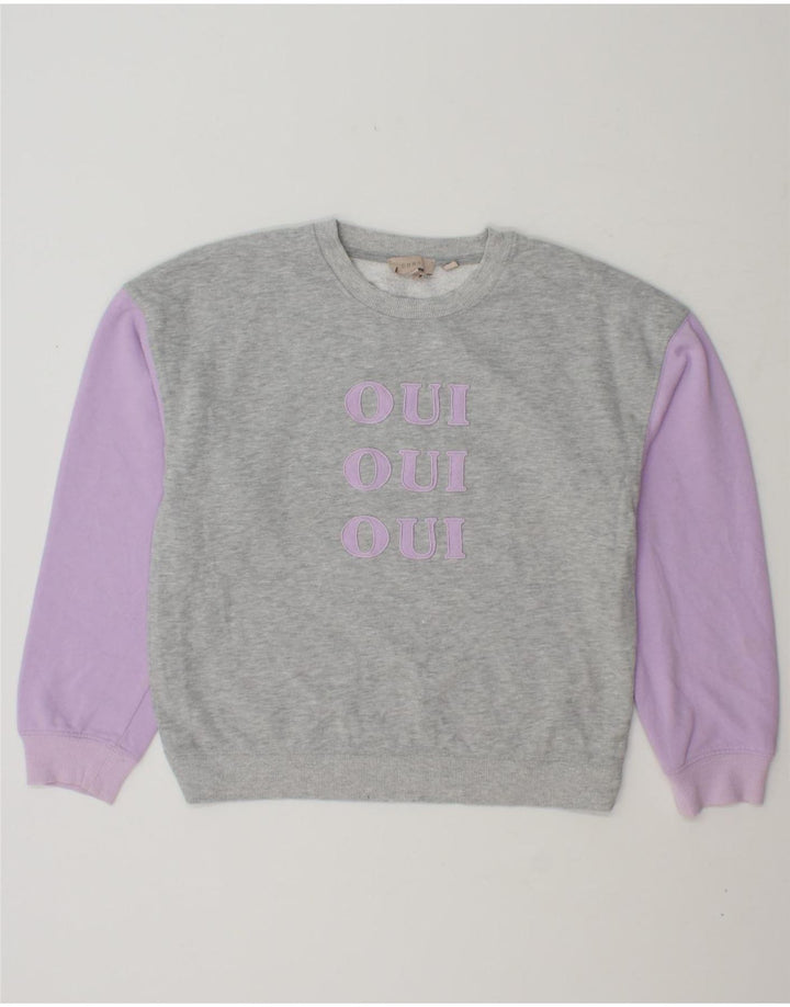 COAST Womens Graphic Sweatshirt Jumper UK 10 Small Grey Colourblock Vintage Coast and Second-Hand Coast from Messina Hembry 